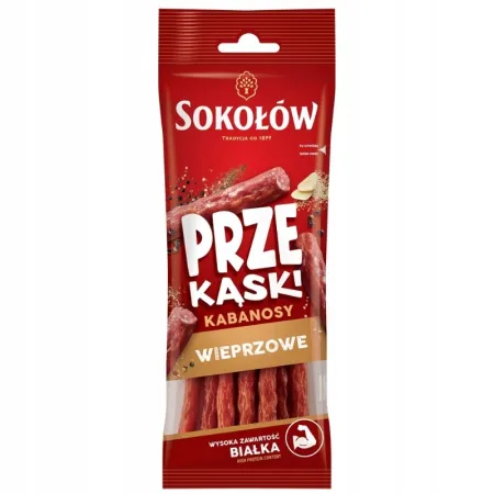 SOKOŁÓW PRZEKĄSKI Kabanosy WIEPRZOWE 80g