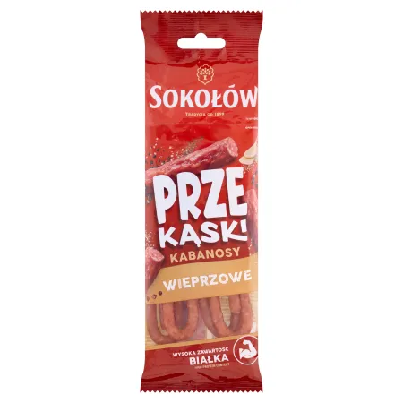 SOKOŁÓW PRZEKĄSKI Kabanosy WIEPRZOWE 80g