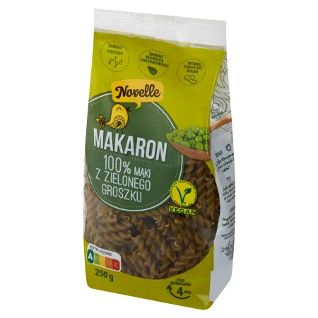 NOVELLE Makaron 100 % MĄKI Z ZIELONEGO GROSZKU 250g zielony groszek