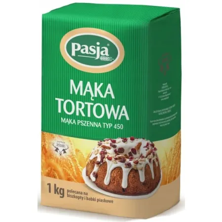 JELONKI MĄKA PASJA PSZENNA TORTOWA TYP 450 1KG biszkopty babki piaskowe