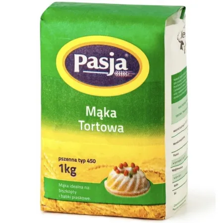 JELONKI MĄKA PASJA PSZENNA TORTOWA TYP 450 1KG biszkopty babki piaskowe